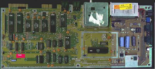 [Picture of C64 Rev B board]